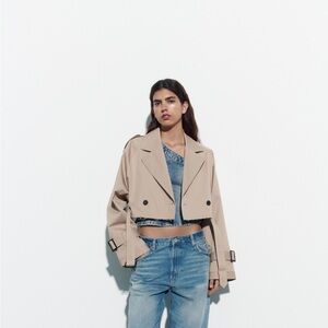 Oversized Cropped Biker Jacket